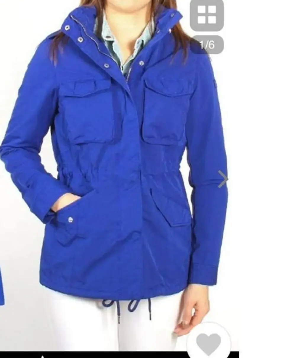 Tatras Women Aurora Hooded Military Utility Jacket Blue Small Medium Minimal Fit
